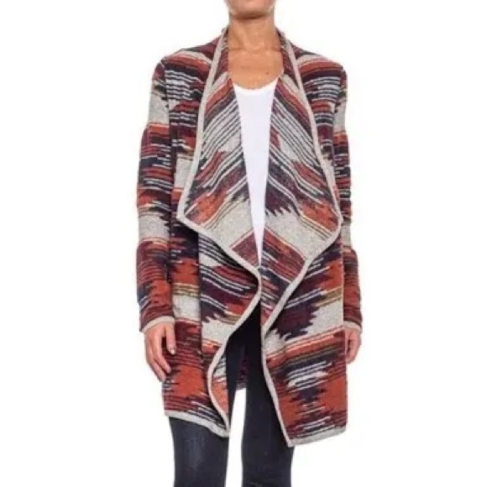Lucky Brand Women’s S Southwestern Aztec Open Front Cardigan Duster Boho